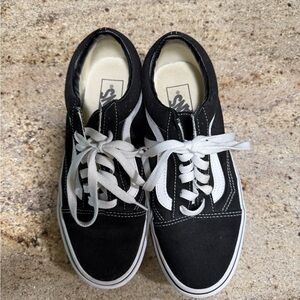Vans Black and White Low-Top Skate Sneakers